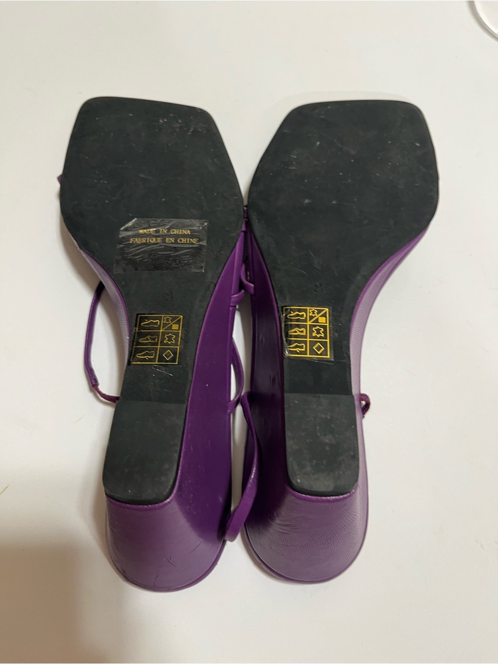 Jeffrey Campbell Purple Strappy Square-Toe Heeled wedge Sandals - Picture 5 of 6